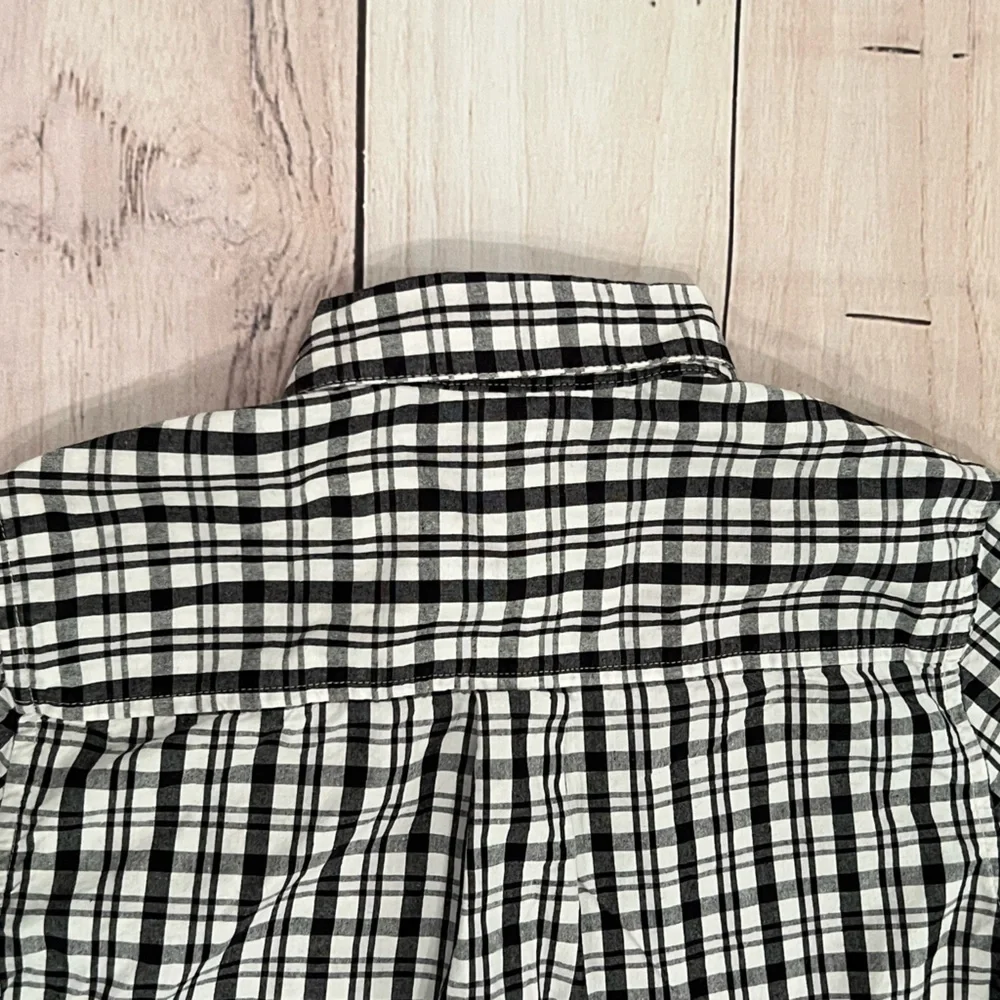 GYMBOREE boys Black and White Checkered dress Shirt/size 12